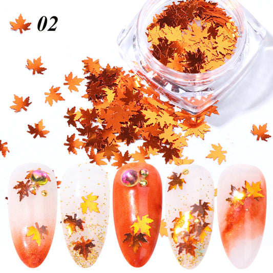Fall Nail Art Maple Leaf Nail Sequins
