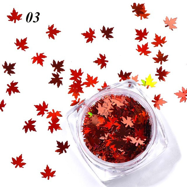 Fall Nail Art Maple Leaf Nail Sequins