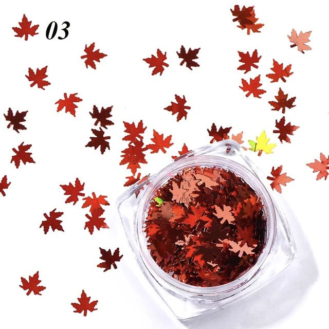 Fall Nail Art Maple Leaf Nail Sequins