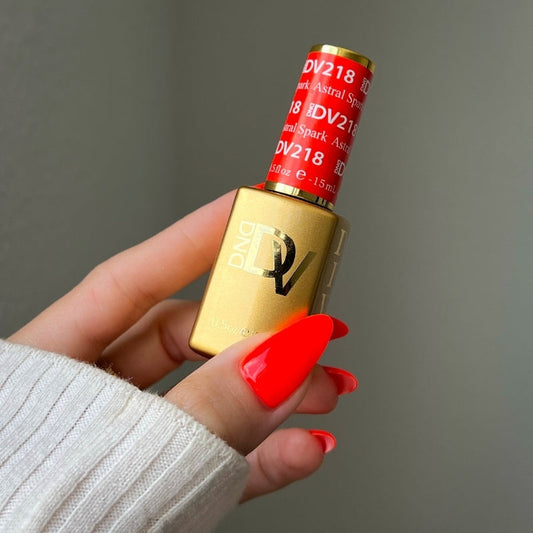 DND DIVA Astral Spark #218 NEON RED NAIL POLISH
