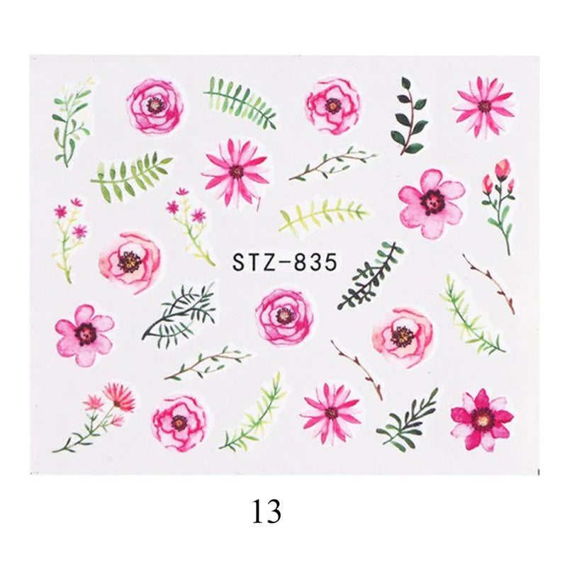 Nail Water Stickers – 3D Flower & Flamingo DIY Art
