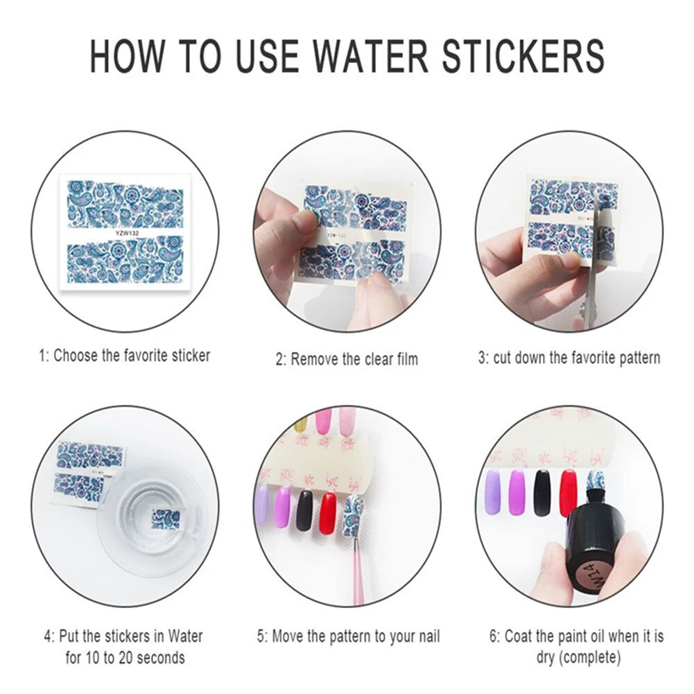 Nail Water Stickers – 3D Flower & Flamingo DIY Art