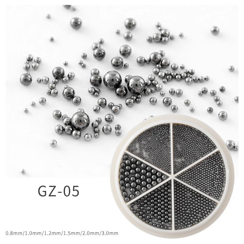 Metal Nail Caviar Beads for 3D Nail Art Designs