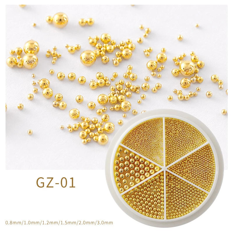 Metal Nail Caviar Beads for 3D Nail Art Designs