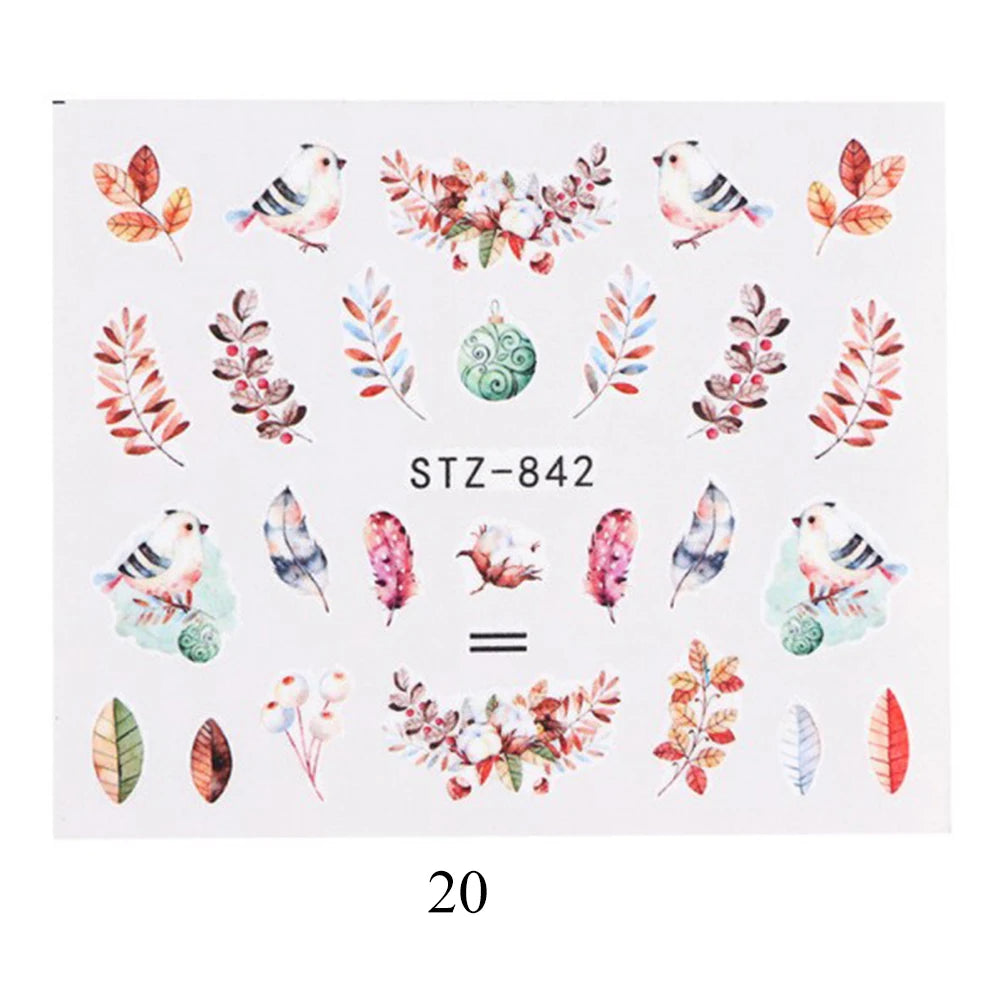 Nail Water Stickers – 3D Flower & Flamingo DIY Art