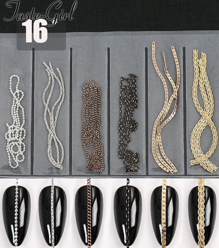 Nail Art Chains Mixed Gold & Silver – 3D Nail Art Decorations