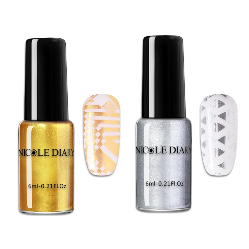 NICOLE DIARY Stamping Polish – Black, White & Color Options
