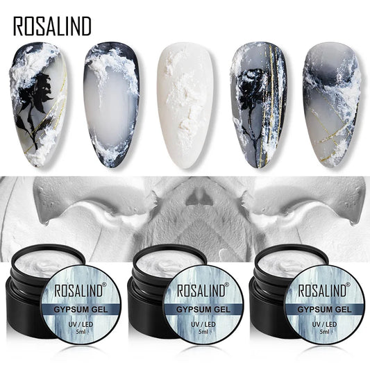 ROSALIND White Gypsum Gel for 3D Nail Art