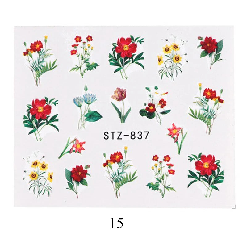 Nail Water Stickers – 3D Flower & Flamingo DIY Art