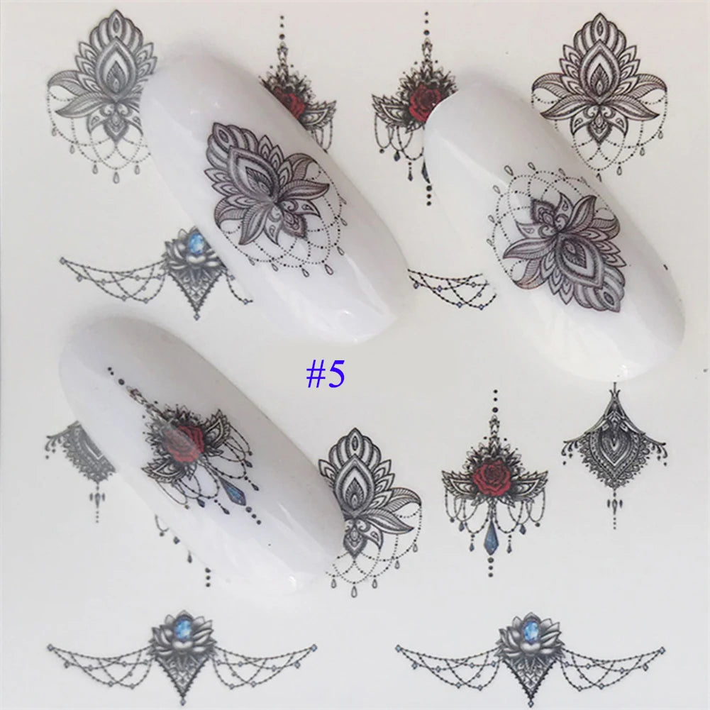 Nail Water Stickers – 3D Flower & Flamingo DIY Art