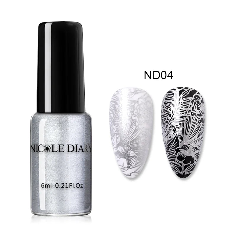 NICOLE DIARY Stamping Polish – Black, White & Color Options