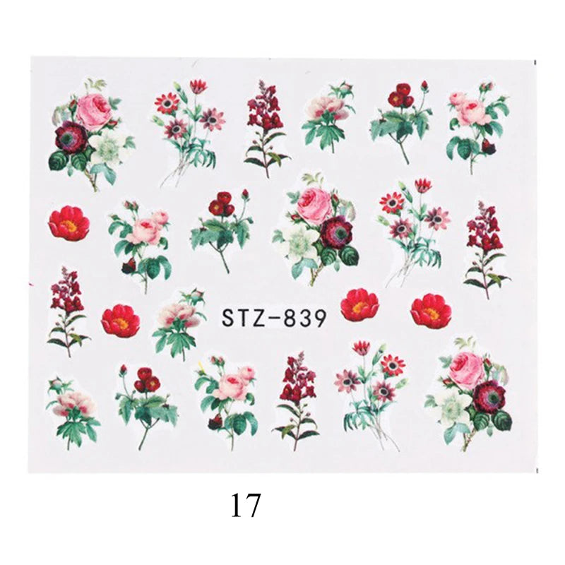 Nail Water Stickers – 3D Flower & Flamingo DIY Art