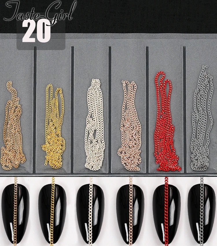 Nail Art Chains Mixed Gold & Silver – 3D Nail Art Decorations
