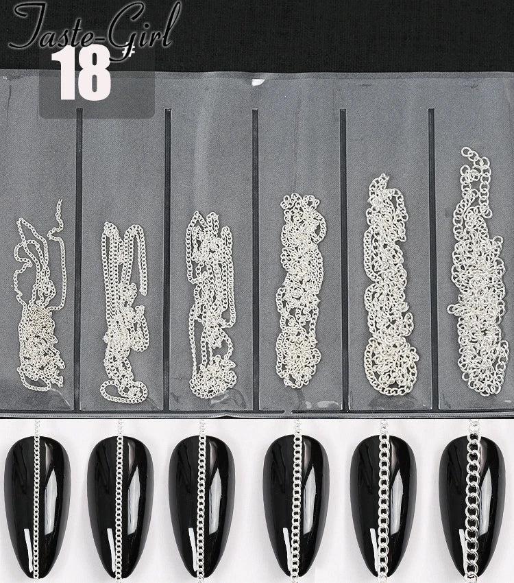 Nail Art Chains Mixed Gold & Silver – 3D Nail Art Decorations