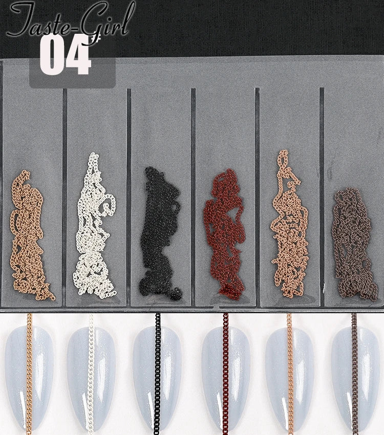 Nail Art Chains Mixed Gold & Silver – 3D Nail Art Decorations
