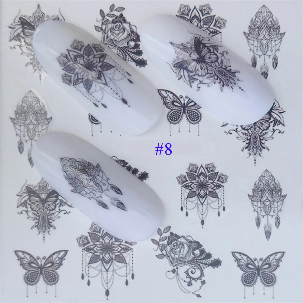 Nail Water Stickers – 3D Flower & Flamingo DIY Art