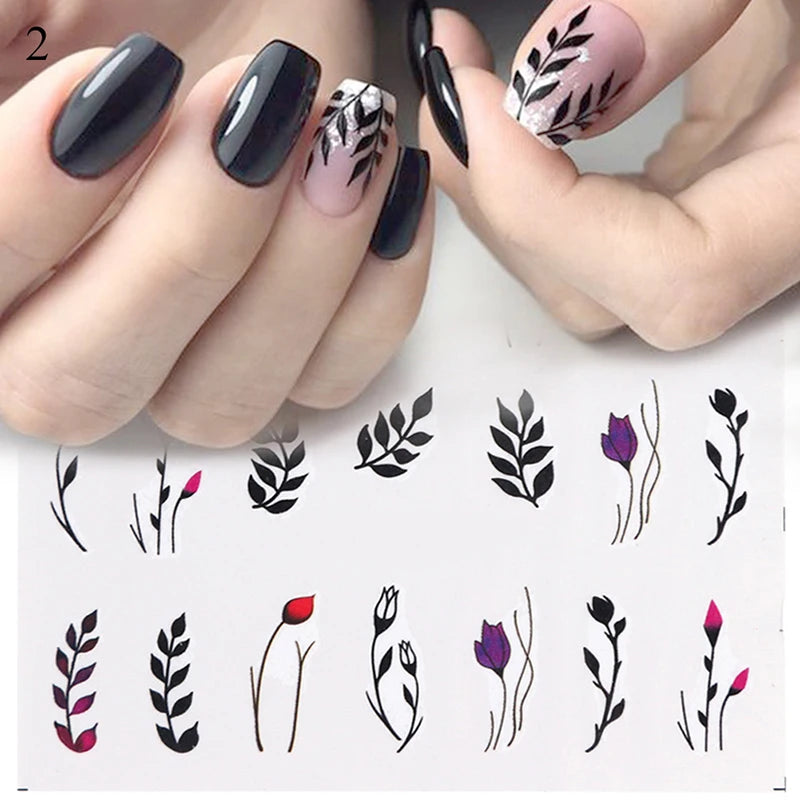 Nail Water Stickers – 3D Flower & Flamingo DIY Art