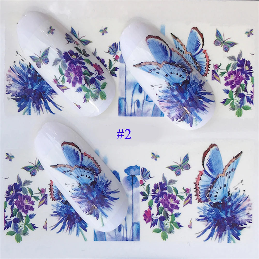 Nail Water Stickers – 3D Flower & Flamingo DIY Art