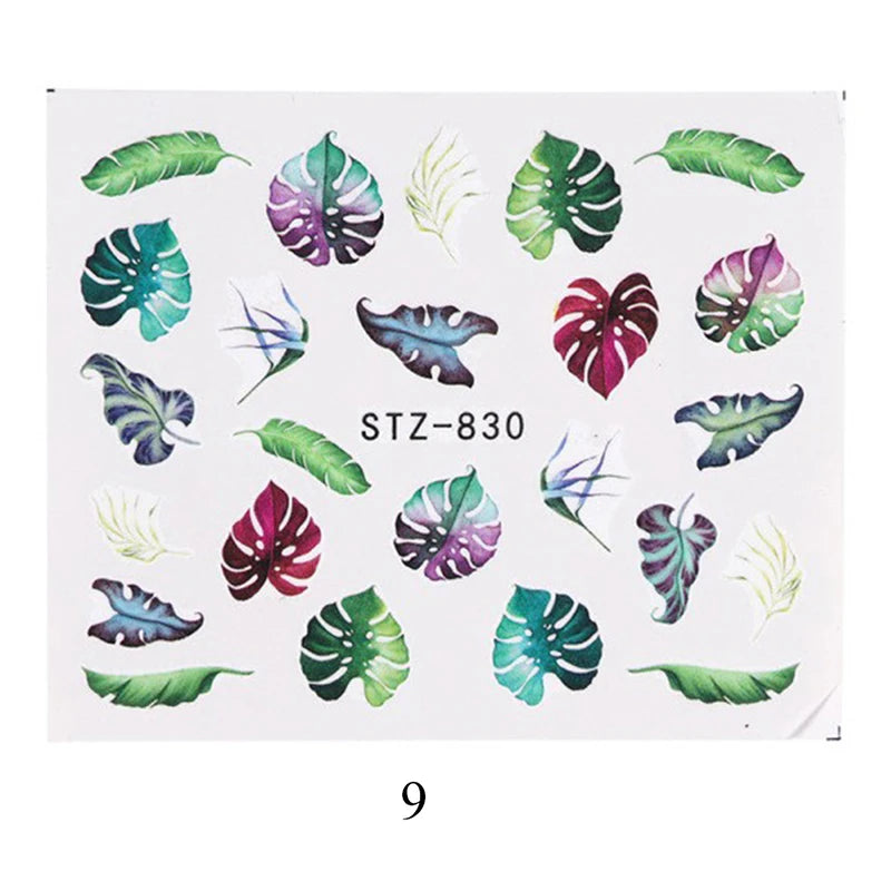 Nail Water Stickers – 3D Flower & Flamingo DIY Art