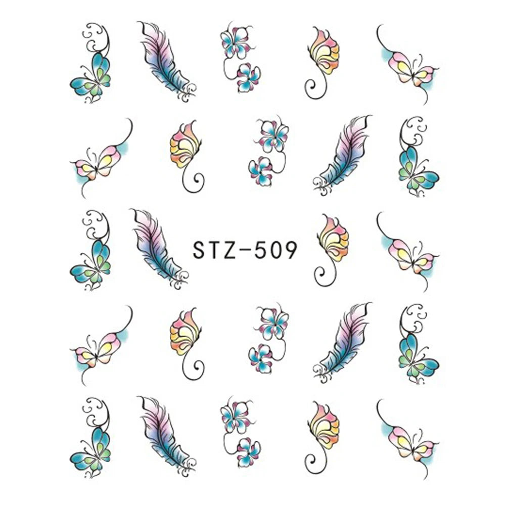 Nail Water Stickers – 3D Flower & Flamingo DIY Art