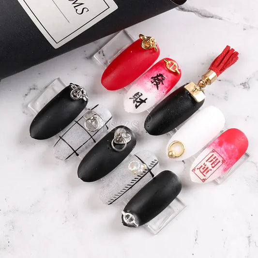 Punk Ox Nose Nail Charms – Manicure Stud Rings