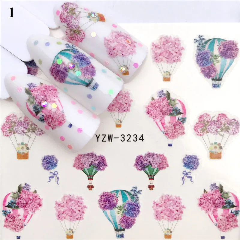 Nail Water Stickers – 3D Flower & Flamingo DIY Art
