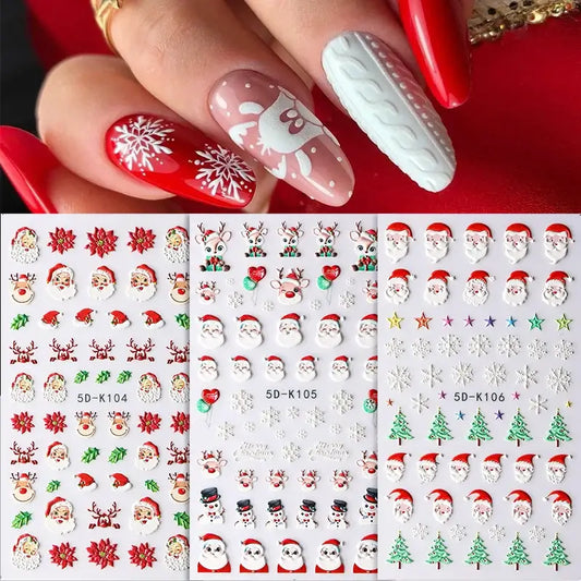 5D Snowflake Nail Stickers – Winter & Christmas Nail Art Decals