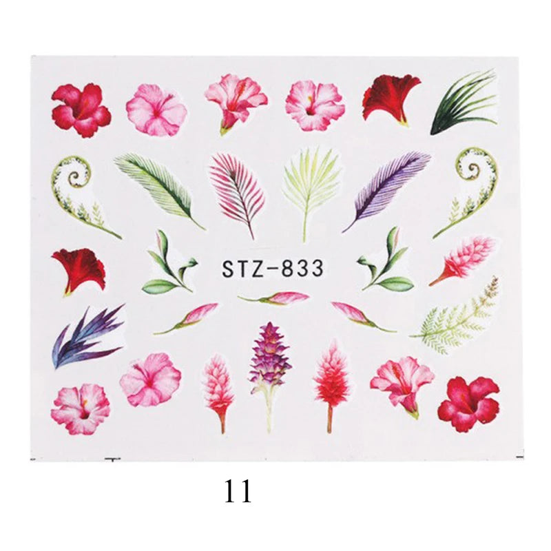 Nail Water Stickers – 3D Flower & Flamingo DIY Art