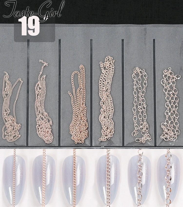 Nail Art Chains Mixed Gold & Silver – 3D Nail Art Decorations