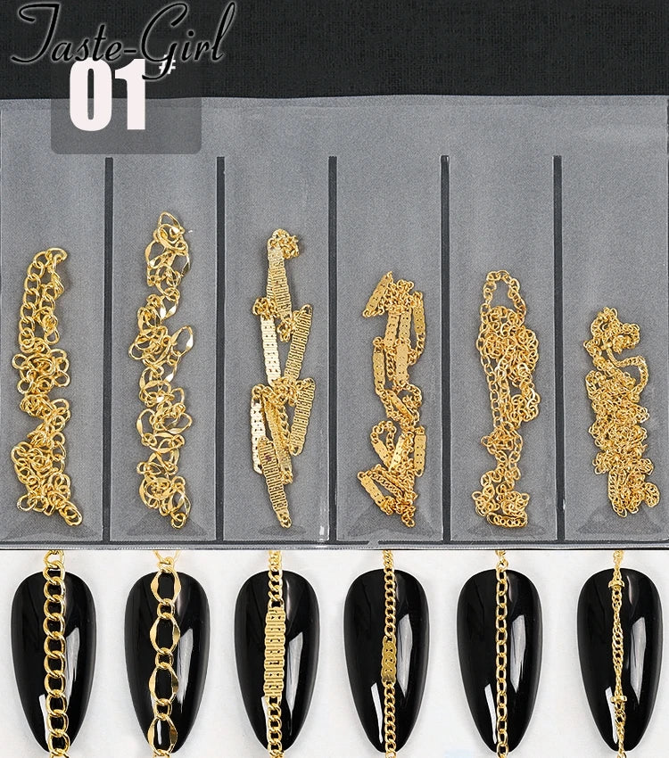 Nail Art Chains Mixed Gold & Silver – 3D Nail Art Decorations