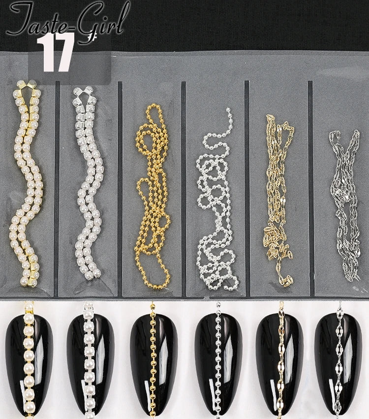Nail Art Chains Mixed Gold & Silver – 3D Nail Art Decorations