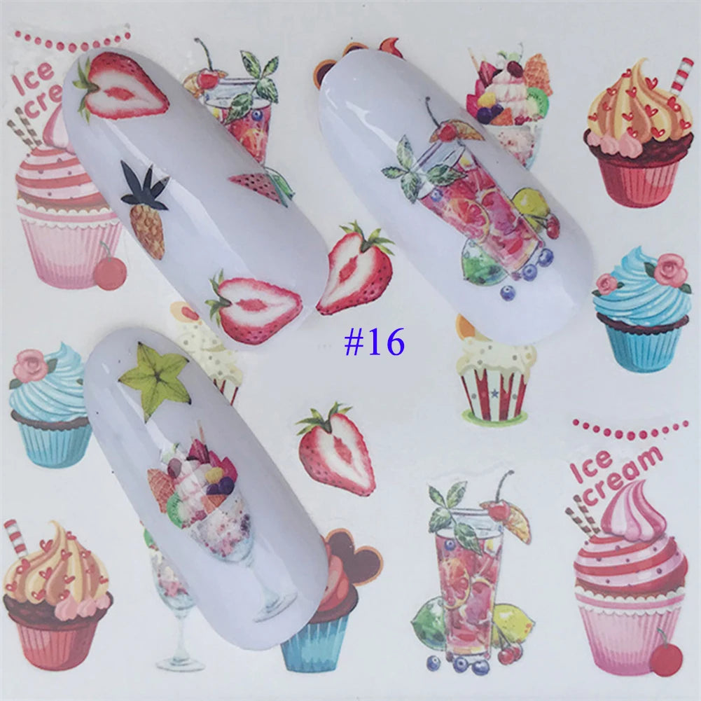 Nail Water Stickers – 3D Flower & Flamingo DIY Art