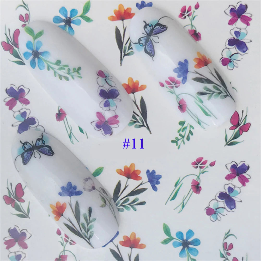 Nail Water Stickers – 3D Flower & Flamingo DIY Art