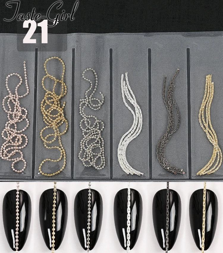 Nail Art Chains Mixed Gold & Silver – 3D Nail Art Decorations