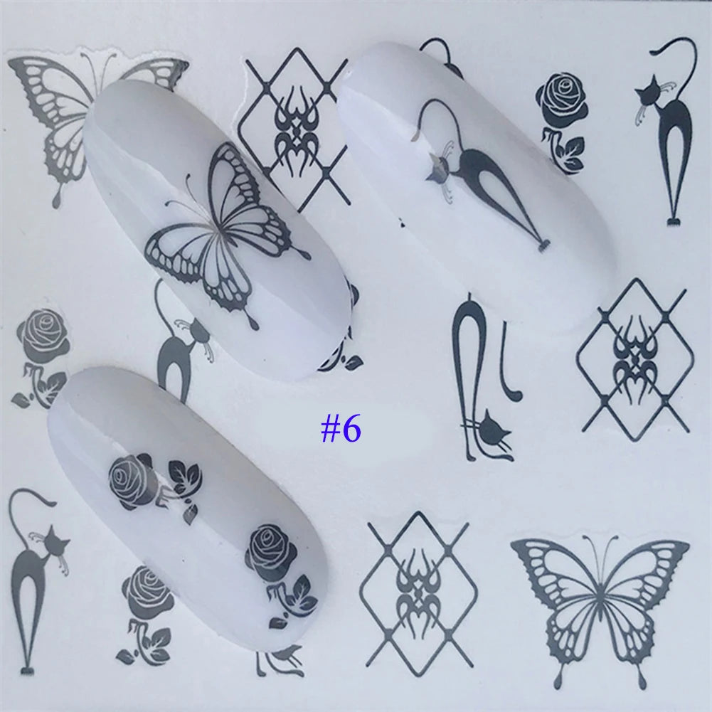 Nail Water Stickers – 3D Flower & Flamingo DIY Art