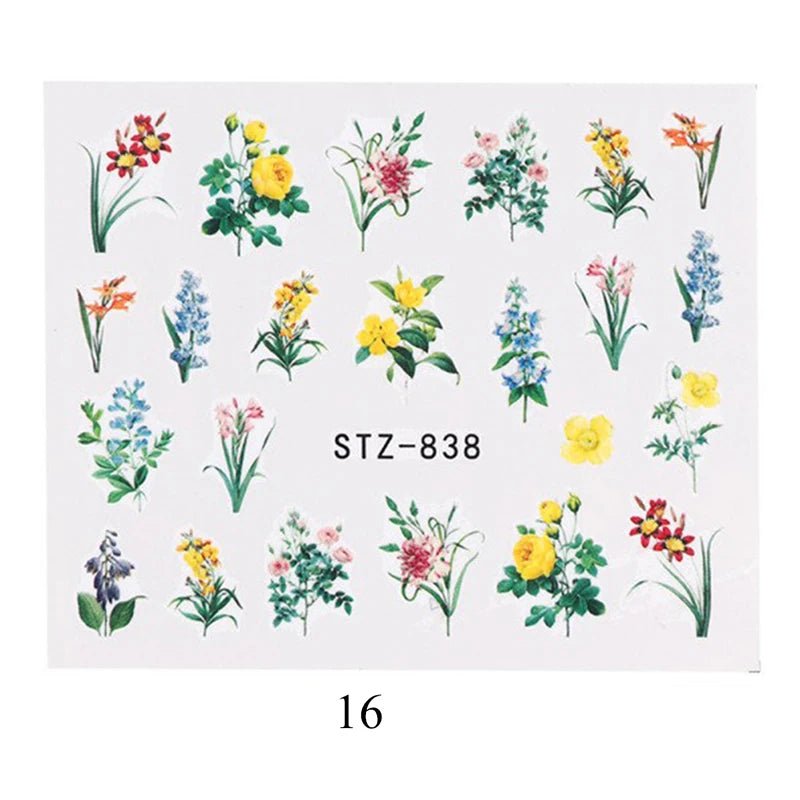 Nail Water Stickers – 3D Flower & Flamingo DIY Art