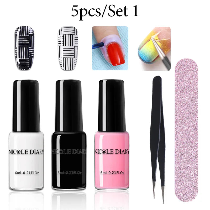 NICOLE DIARY Stamping Polish – Black, White & Color Options
