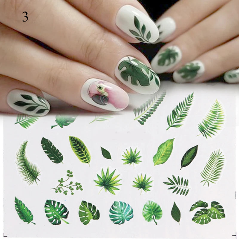 Nail Water Stickers – 3D Flower & Flamingo DIY Art