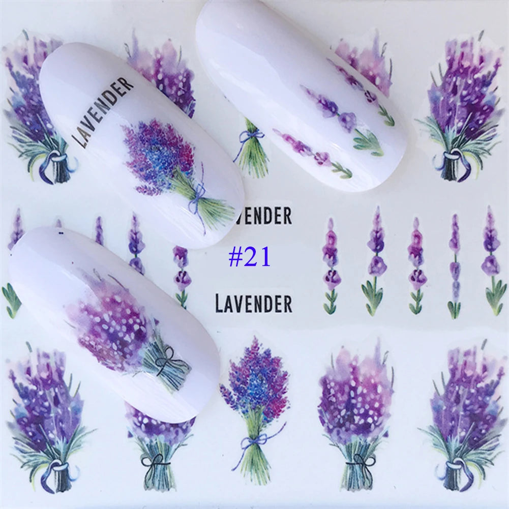 Nail Water Stickers – 3D Flower & Flamingo DIY Art