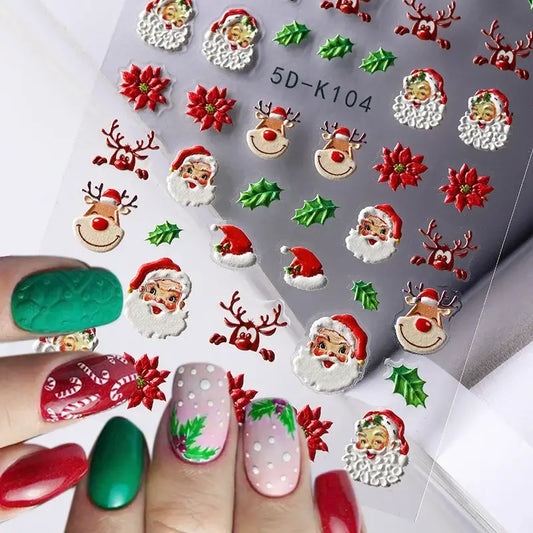 5D Snowflake Nail Stickers – Winter & Christmas Nail Art Decals
