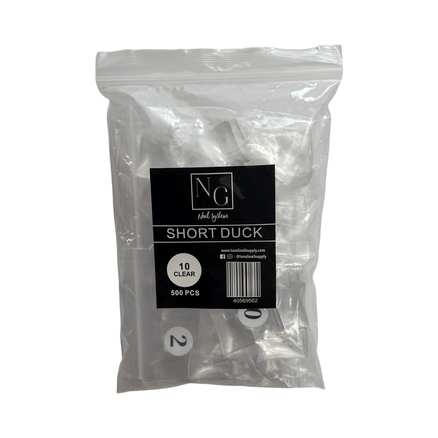 Short Duck Nail Tips Clear - Bag 500pc