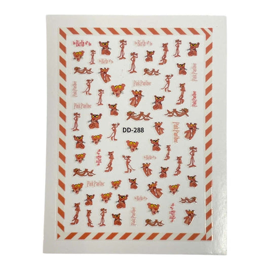 Pink Panther nail art stickers - Pantera Rosa Nail sticker Decorations DD-288