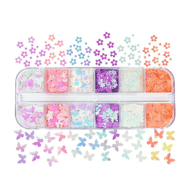 Butterfly & Flower Sequin. - 12Styles|6 Colors
