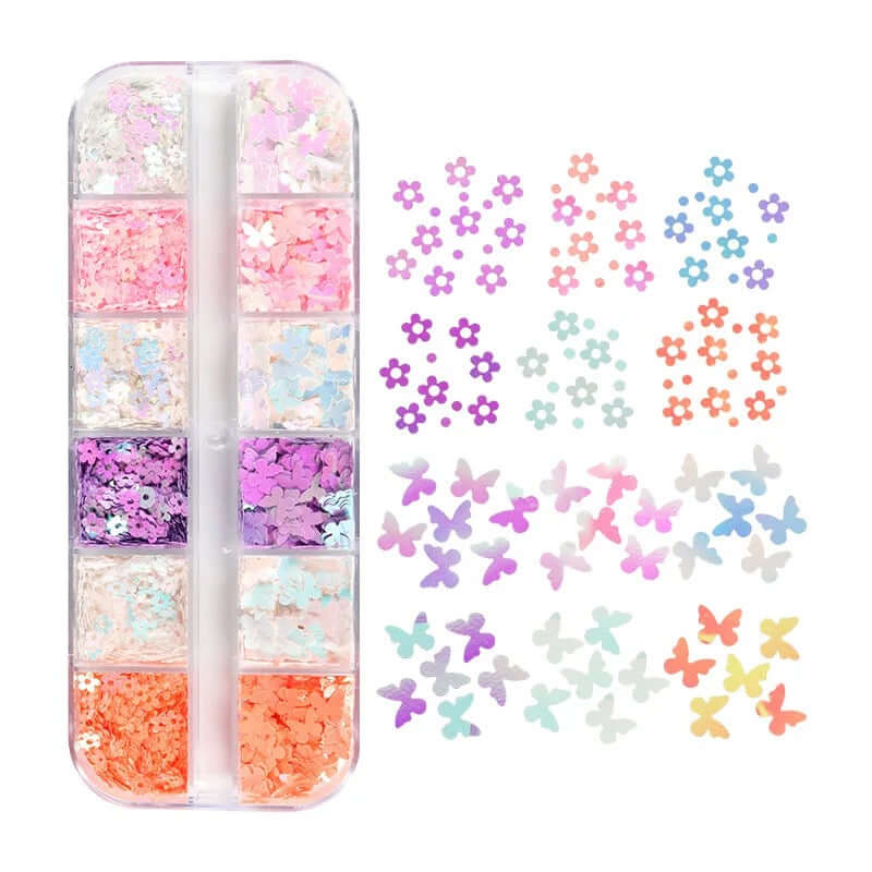 Butterfly & Flower Sequin. - 12Styles|6 Colors