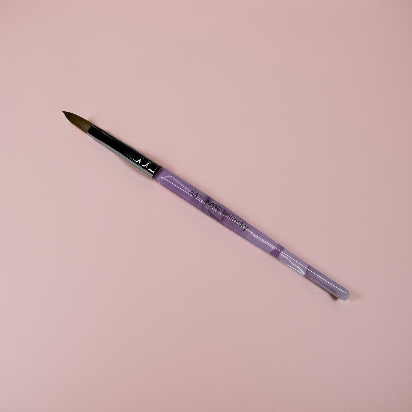 Crimped Purple Marble Brush #10 - 50% Kolinsky 50% Synthetic