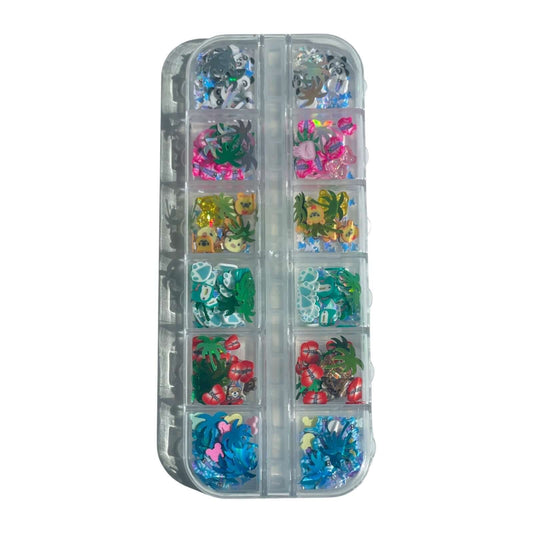 tropical nail art sequins