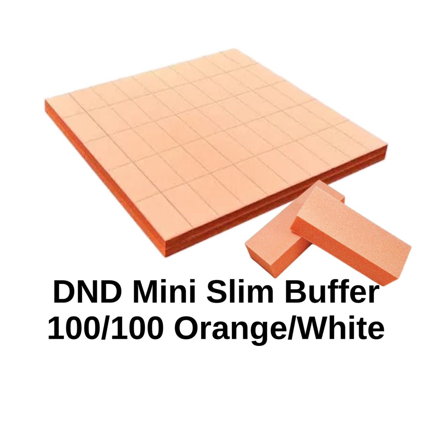 DND 50pc Sheet - Mini Slim Buffer - (100/100) Orange/White