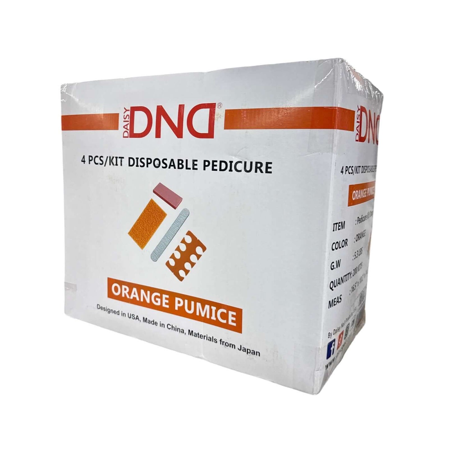 DND Disposable Pedicure Kit 4 pc. - 200/Case (Orange)