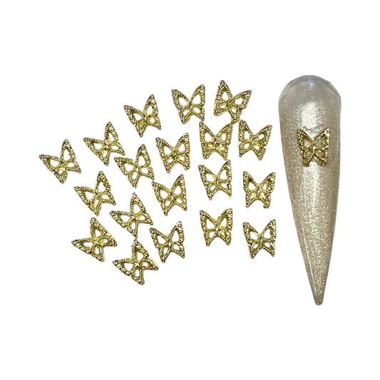 Gold Butterfly Nail Charms Small – 3D Nail Art Decorations