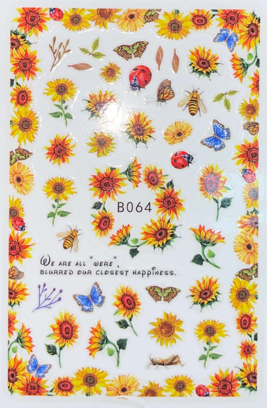 sunflower nail art stickers